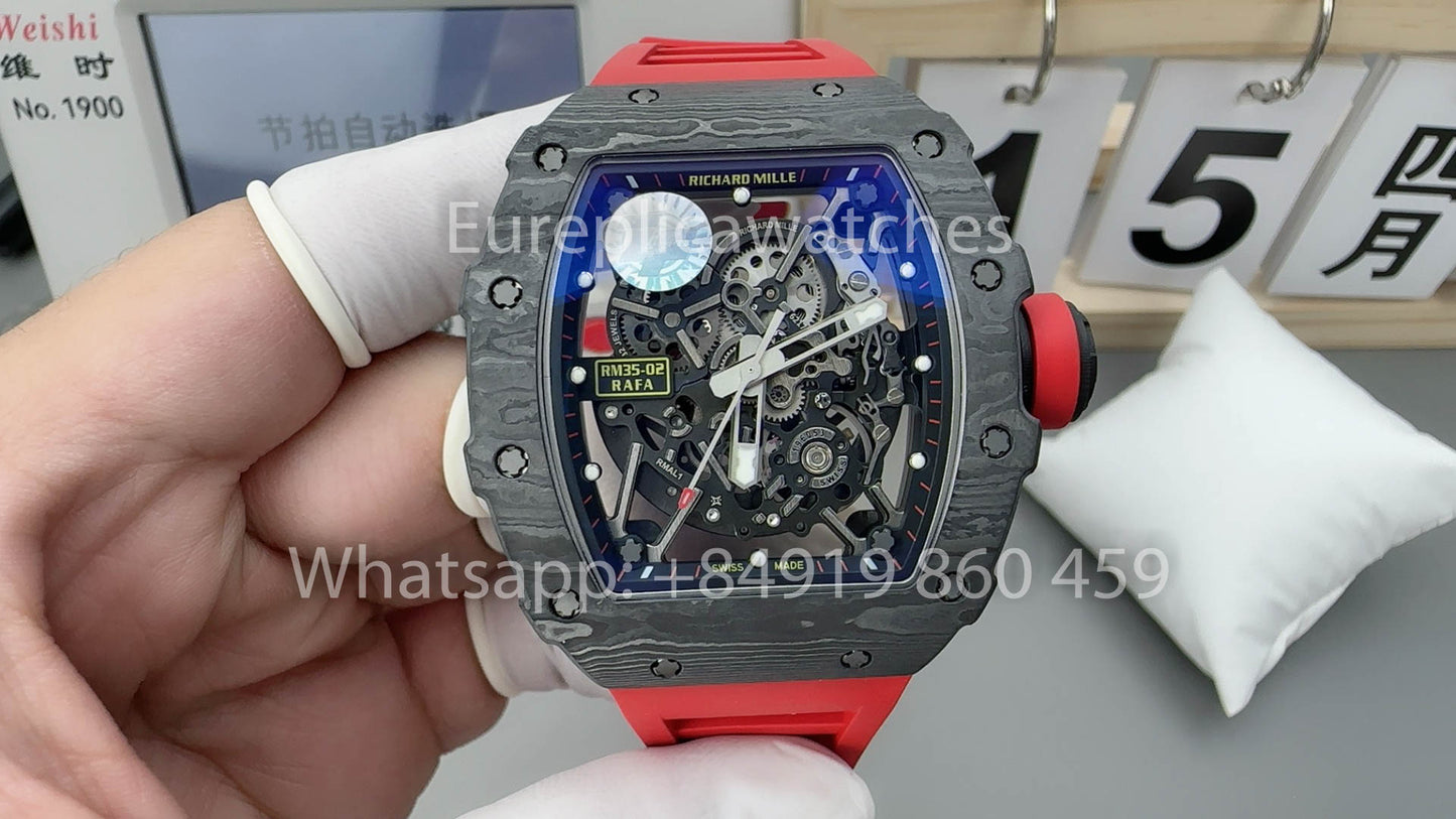 Richard Mille RM35-02 ZF 2025 Version 1:1 Best Clone Red Strap NTPT carbon Case