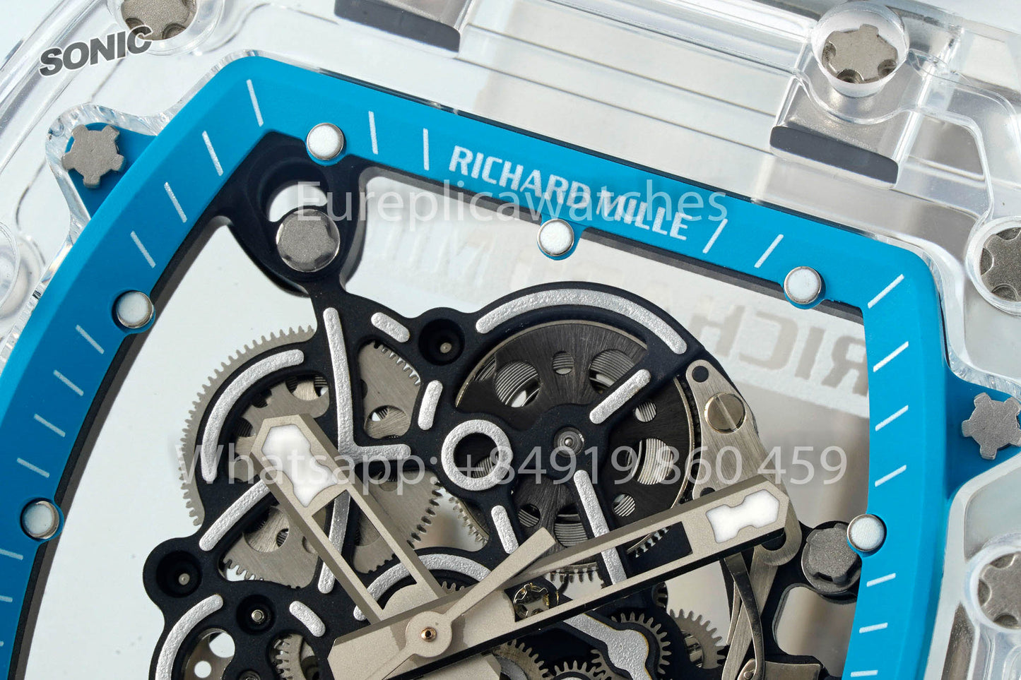 RICHARD MILLE RM055 AET REMOULD Transparent Blue Strap 1:1 Best Version Sonic Factory