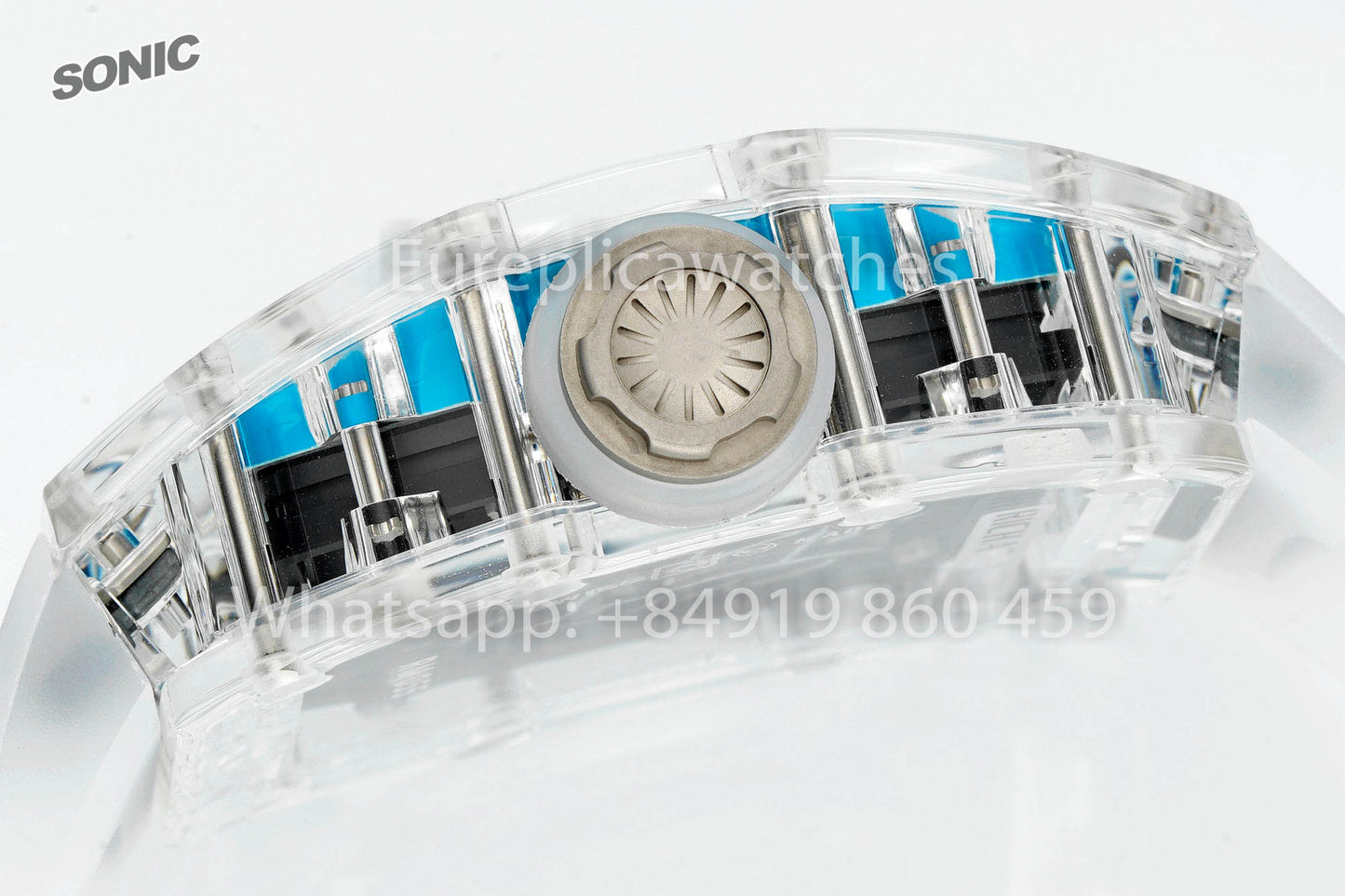 RICHARD MILLE RM055 AET REMOULD Transparent Blue Strap 1:1 Best Version Sonic Factory