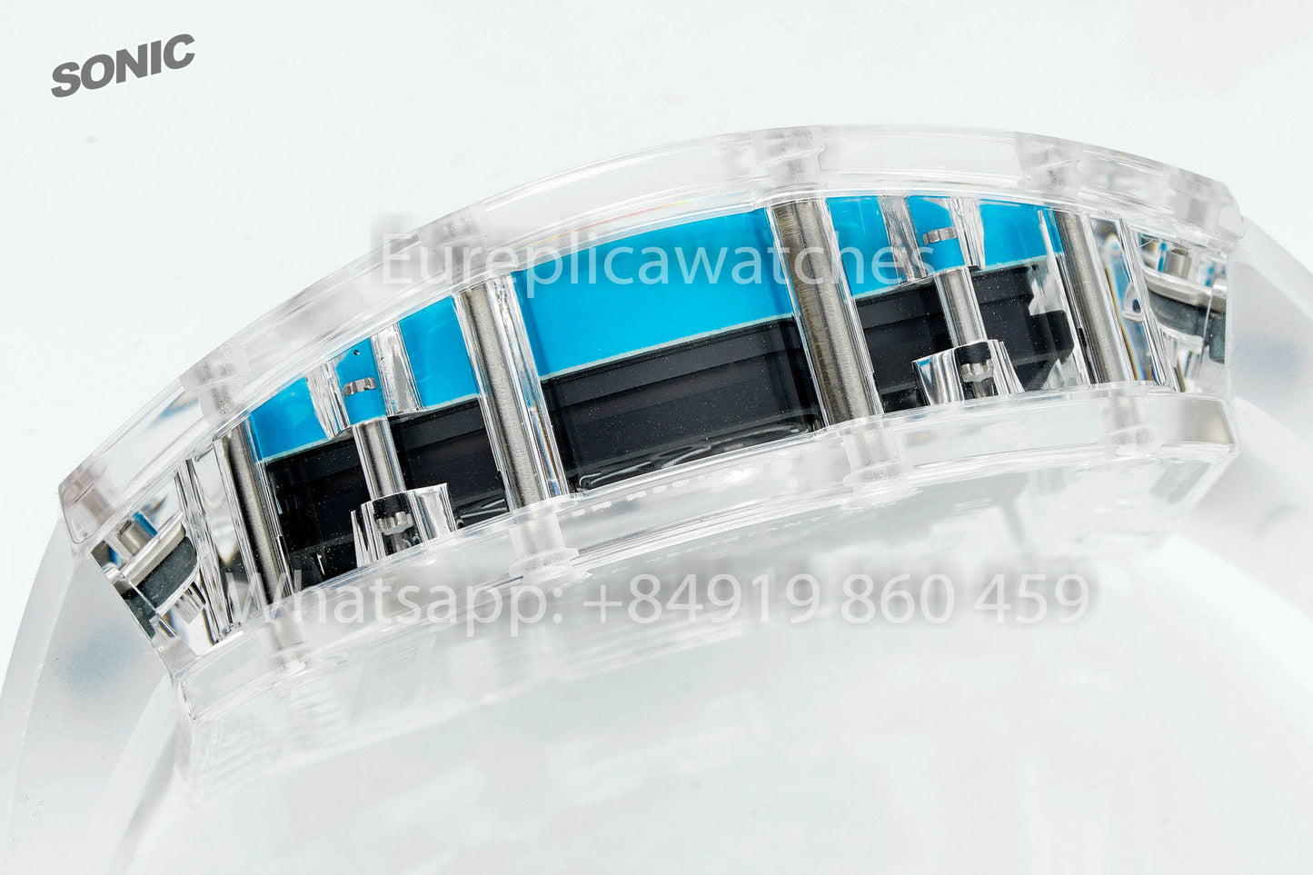 RICHARD MILLE RM055 AET REMOULD Transparent Blue Strap 1:1 Best Version Sonic Factory