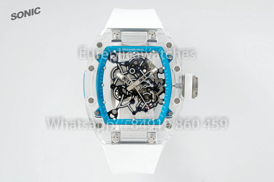 RICHARD MILLE RM055 AET REMOULD White Blue Strap 1:1 Best Version Sonic Factory