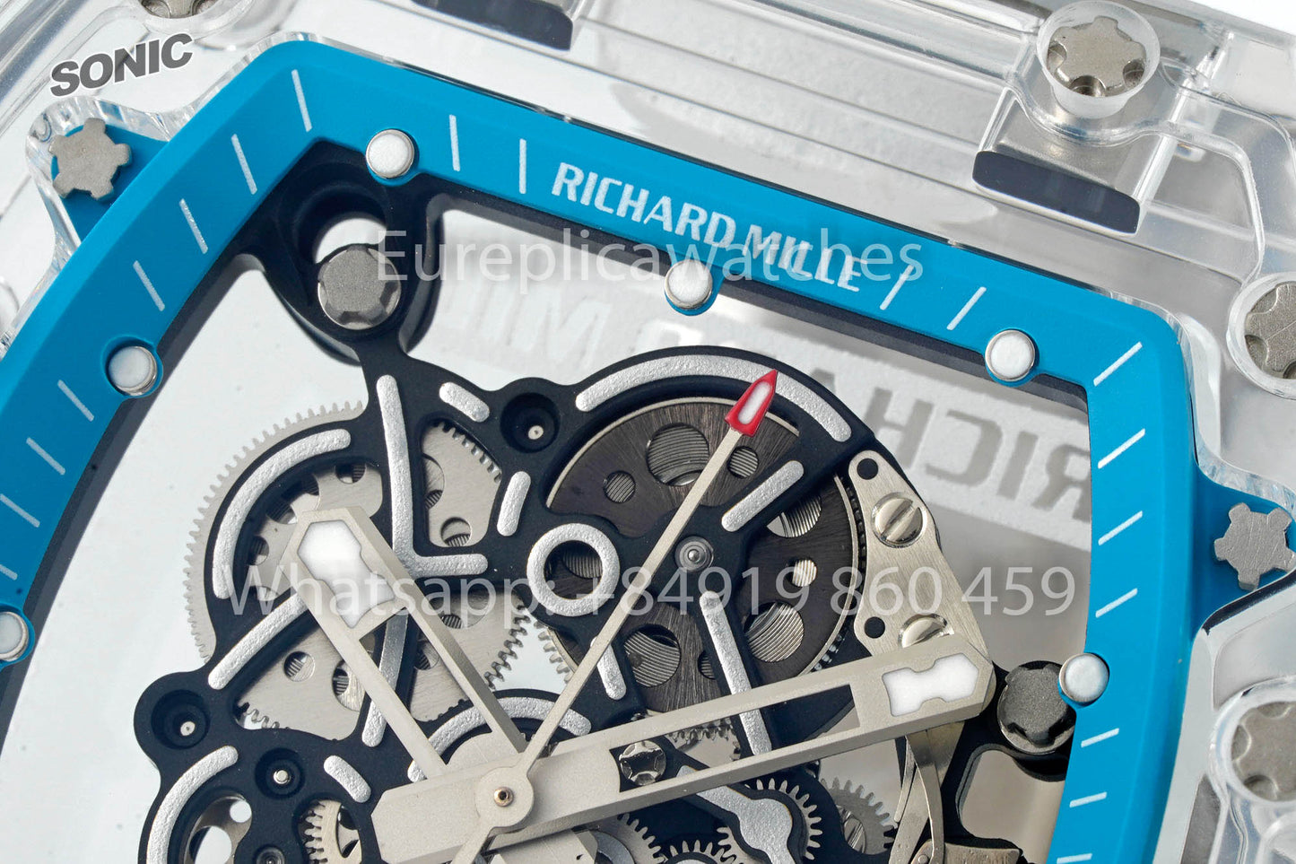 RICHARD MILLE RM055 AET REMOULD White Blue Strap 1:1 Best Version Sonic Factory