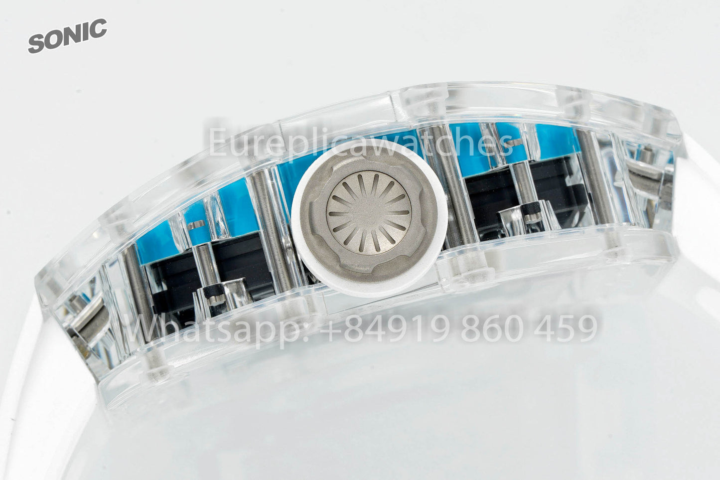 RICHARD MILLE RM055 AET REMOULD Transparent Blue Strap 1:1 Best Version Sonic Factory