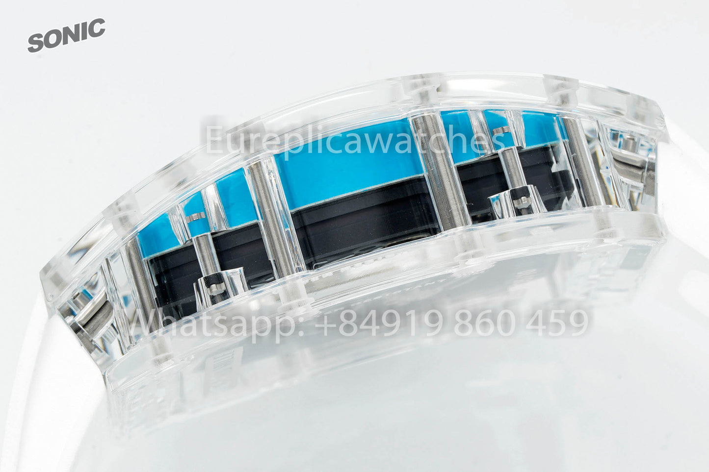 RICHARD MILLE RM055 AET REMOULD White Blue Strap 1:1 Best Version Sonic Factory