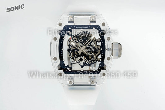 RICHARD MILLE RM055 AET REMOULD Transparent Black Strap 1:1 Best Version Sonic Factory