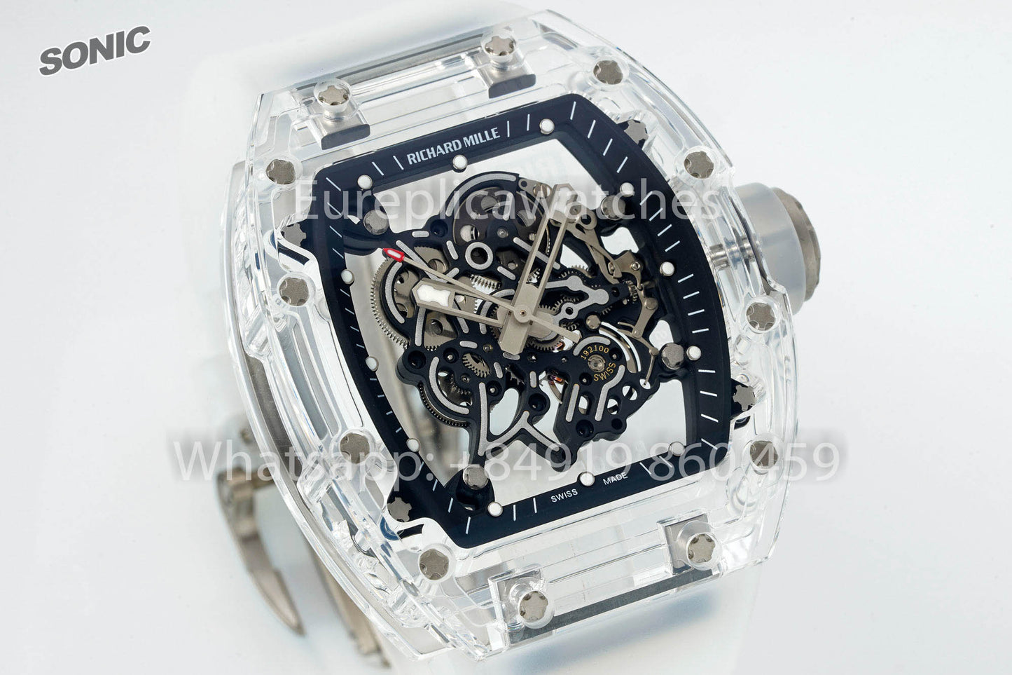 RICHARD MILLE RM055 AET REMOULD Transparent Black Strap 1:1 Best Version Sonic Factory
