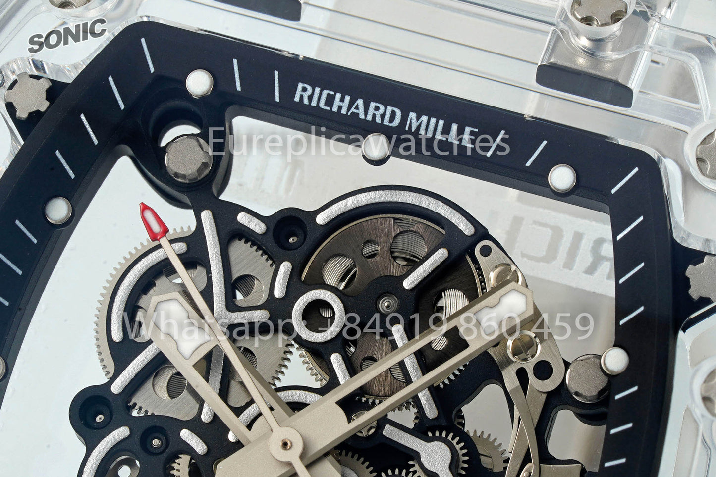 RICHARD MILLE RM055 AET REMOULD Transparent Black Strap 1:1 Best Version Sonic Factory