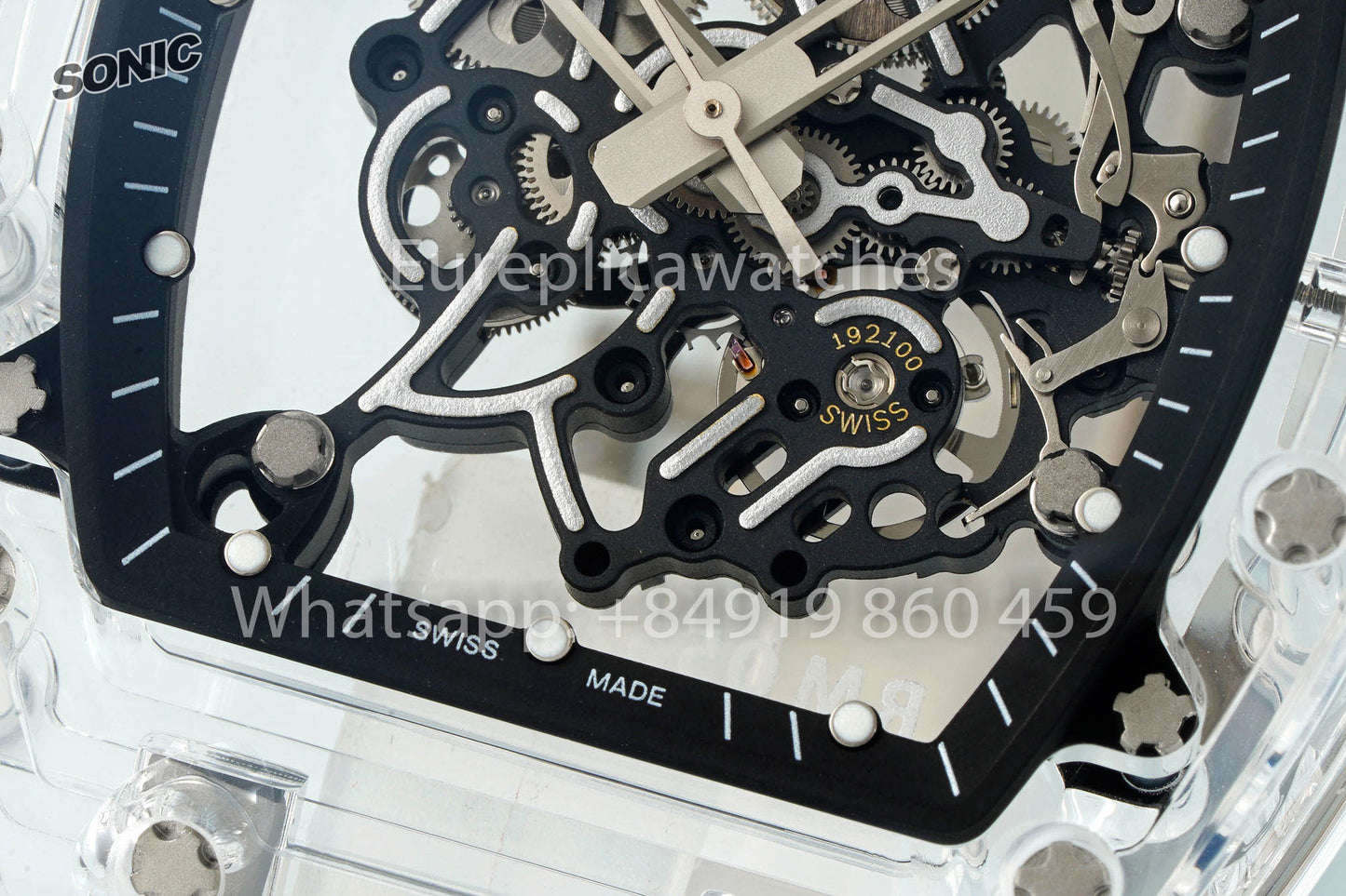RICHARD MILLE RM055 AET REMOULD Transparent Black Strap 1:1 Best Version Sonic Factory