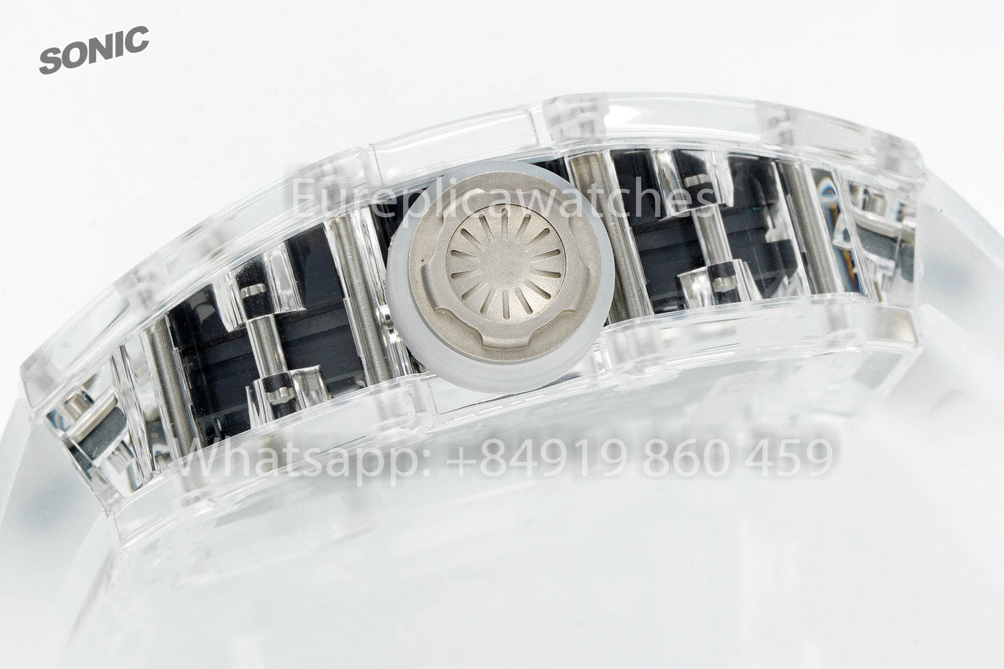 RICHARD MILLE RM055 AET REMOULD Transparent Black Strap 1:1 Best Version Sonic Factory