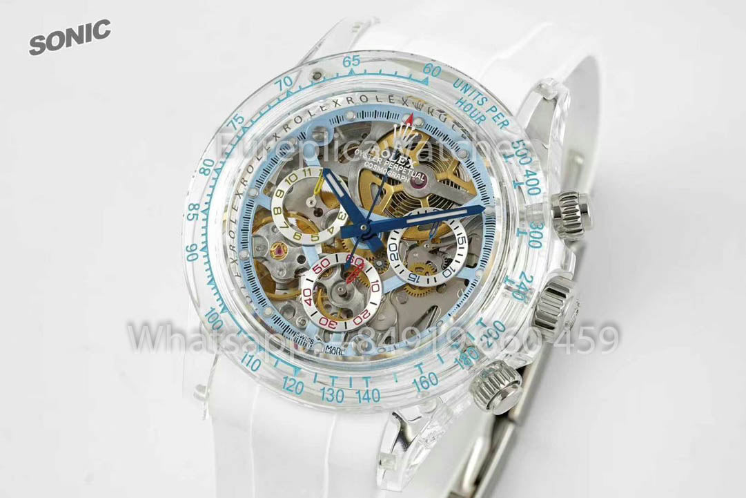 Rolex Ice Blue Skeleton Daytona 1:1 Best Version Sonic Factory Custom Edition
