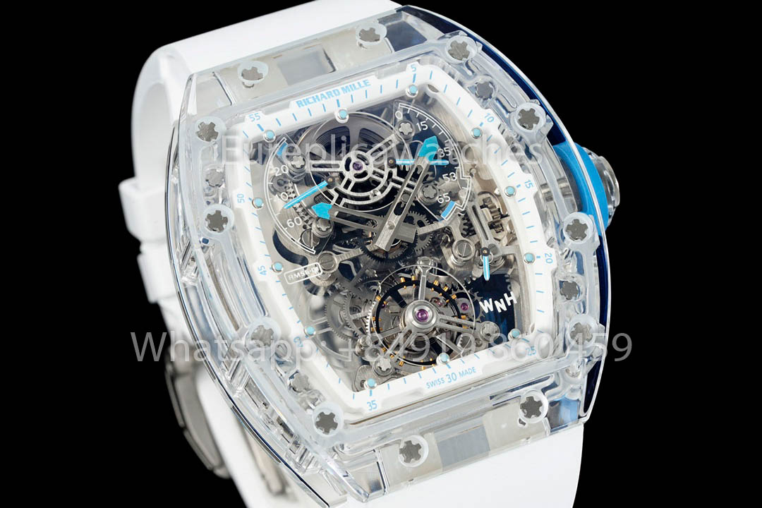 Richard Mille RM 56-01 Tourbillon 1:1 Meilleure version Couronne bleue Bracelet blanc