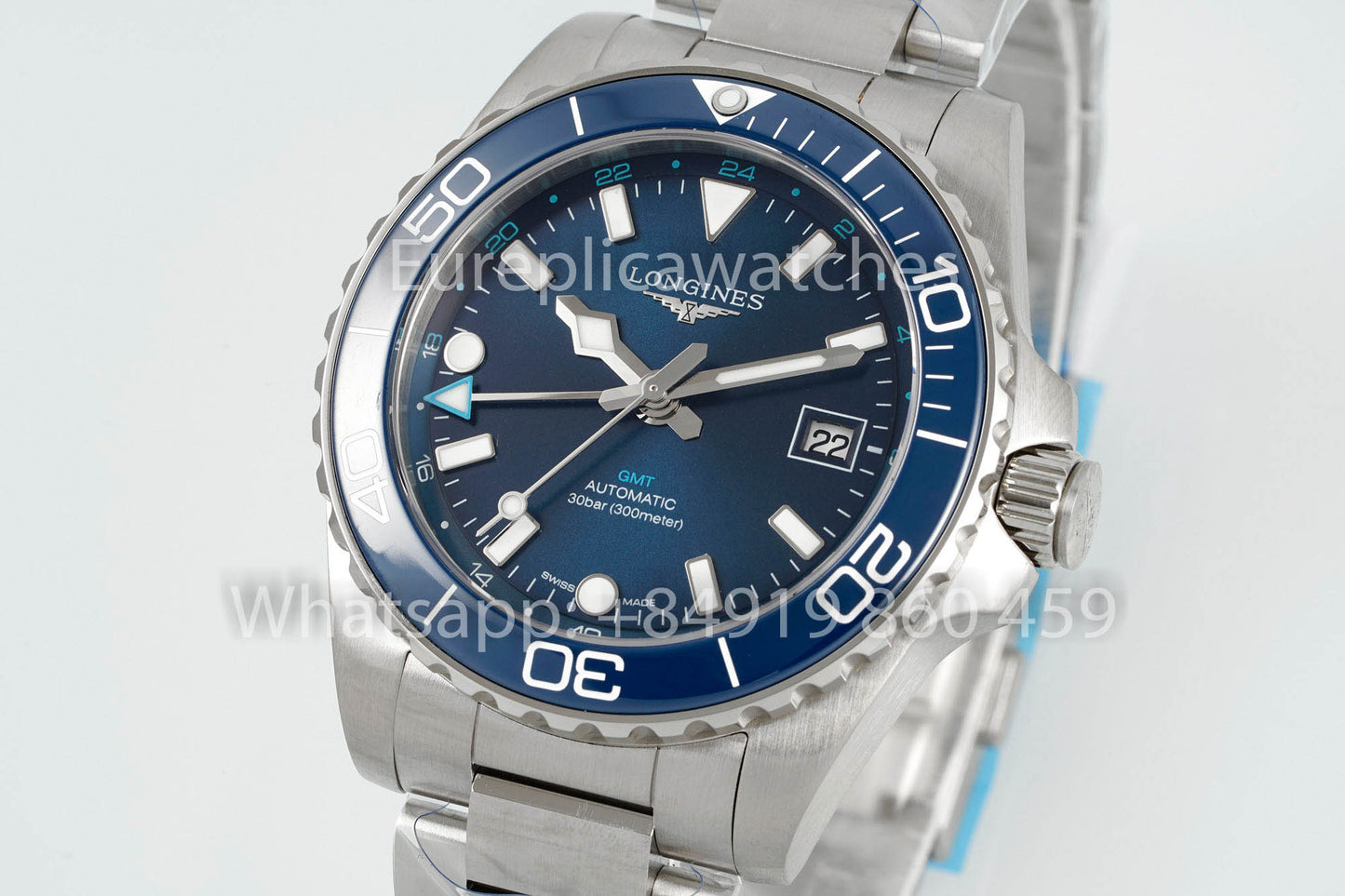 Longines HydroConquest GMT L3.790.4.96.6 Blue Dial 1:1 Best Version AF Factory