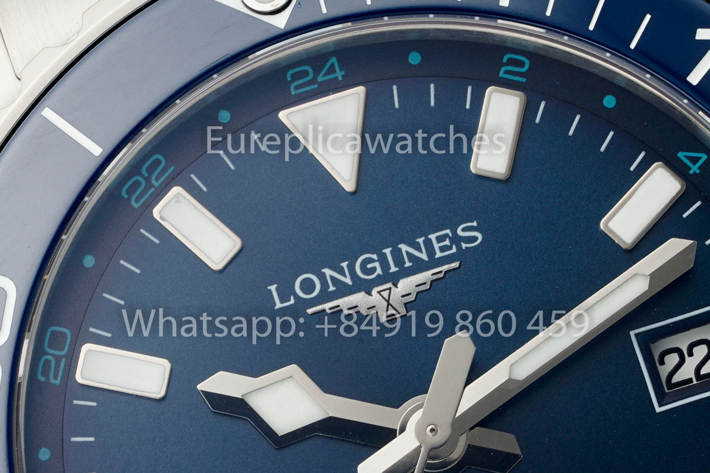 Longines HydroConquest GMT L3.790.4.96.6 Blue Dial 1:1 Best Version AF Factory