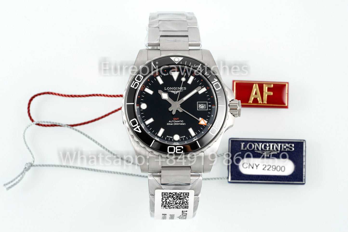 Longines HydroConquest GMT L3.890.4.56.6 Black-Tone  1:1 Best Version AF Factory