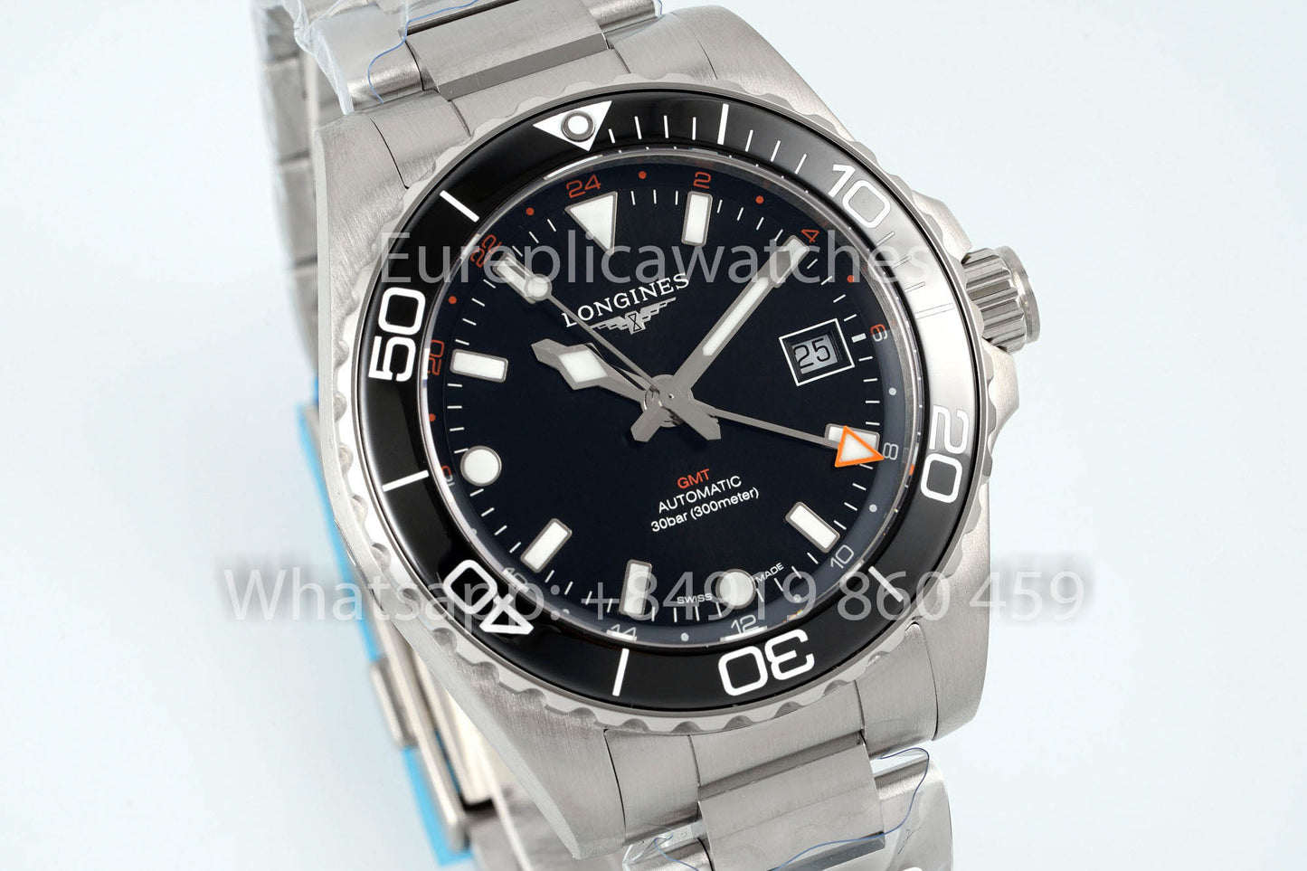 Longines HydroConquest GMT L3.890.4.56.6 Black-Tone  1:1 Best Version AF Factory