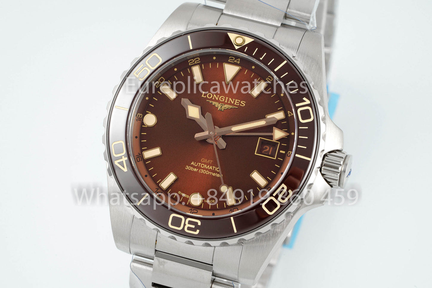 Montre Longines HydroConquest GMT L3.790.4.66.6 en acier inoxydable, version 1:1, AF Factory