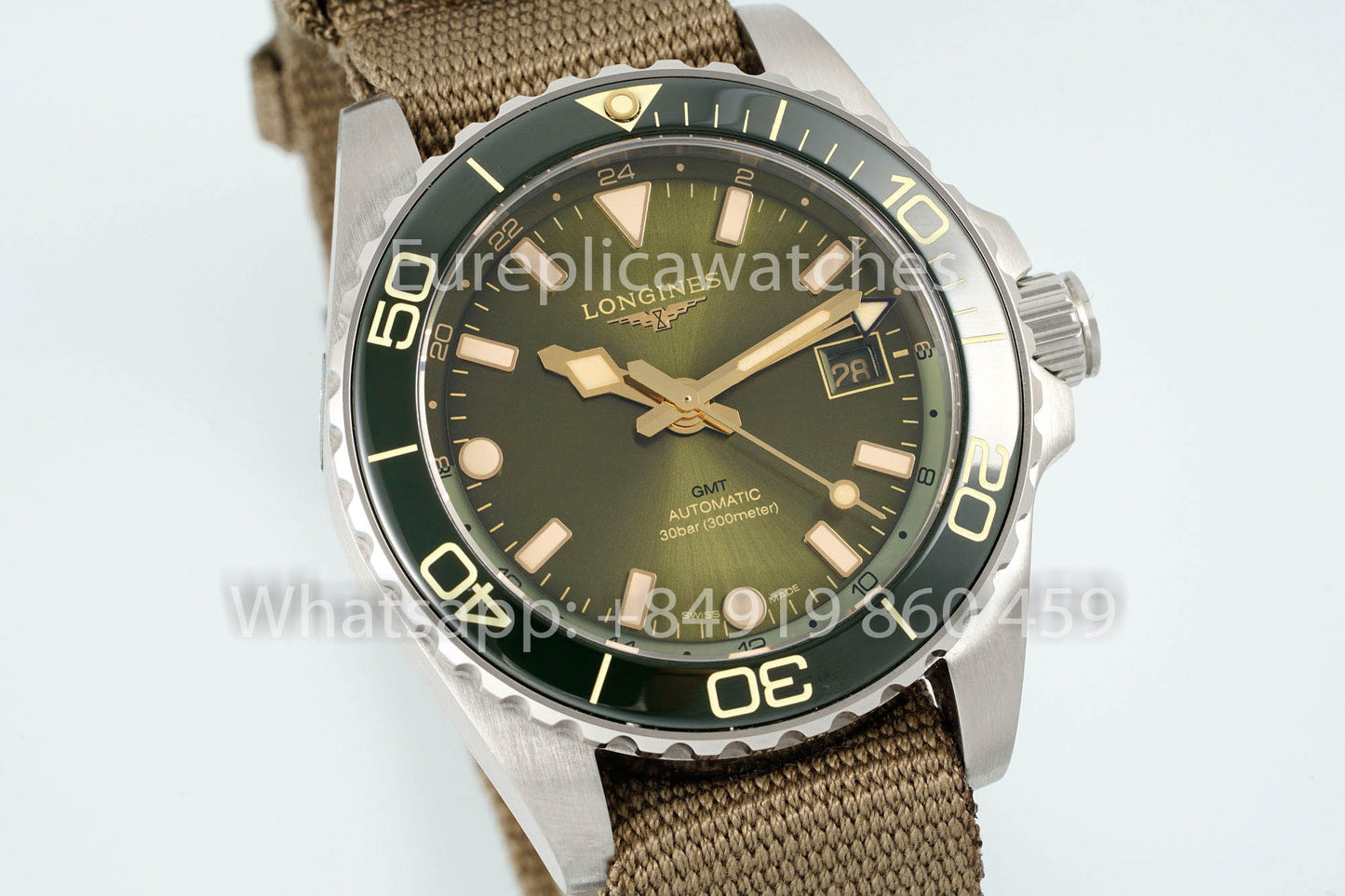 Longines HydroConquest GMT L3.790.4.06.2 Grünes Zifferblatt 1:1 Beste Version AF Factory