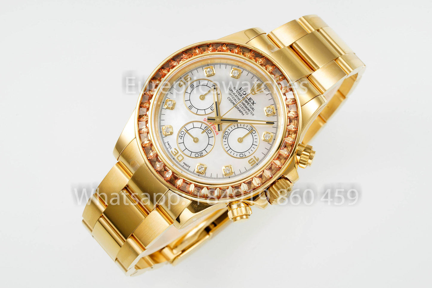 Rolex Daytona personnalisée et modifiée, cadran blanc, version 1:1, or jaune