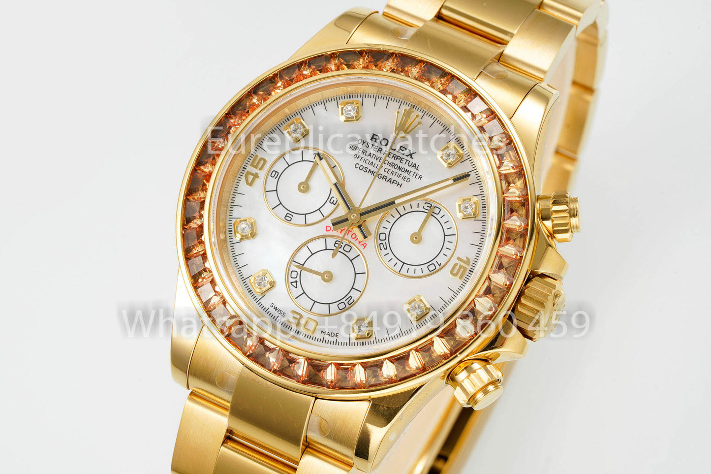 Rolex Daytona personnalisée et modifiée, cadran blanc, version 1:1, or jaune