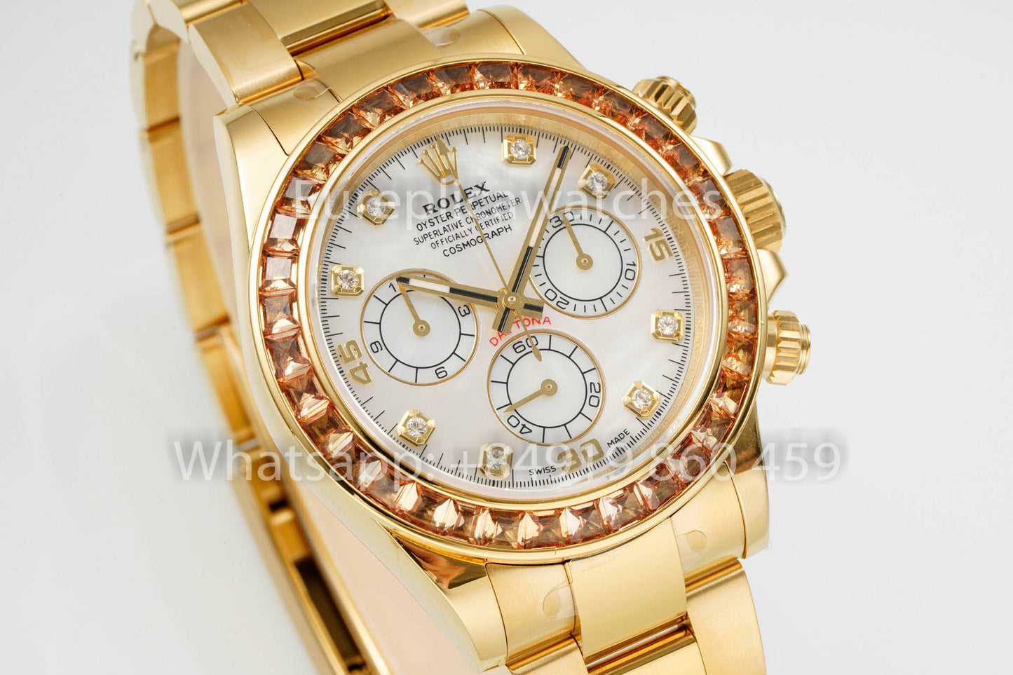 Rolex Daytona personnalisée et modifiée, cadran blanc, version 1:1, or jaune
