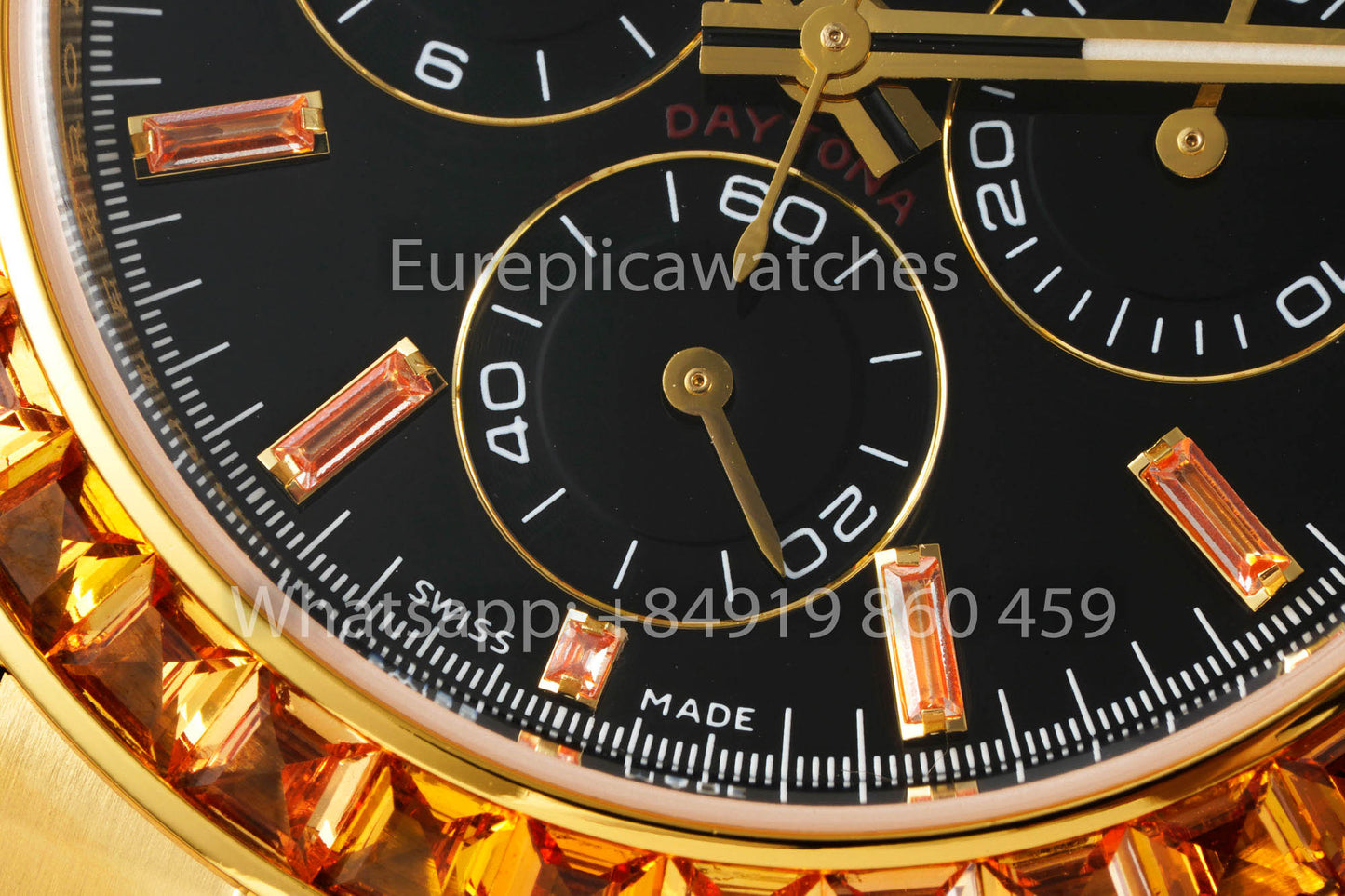 Rolex Daytona personnalisée et modifiée, cadran noir, version 1:1, bracelet en caoutchouc