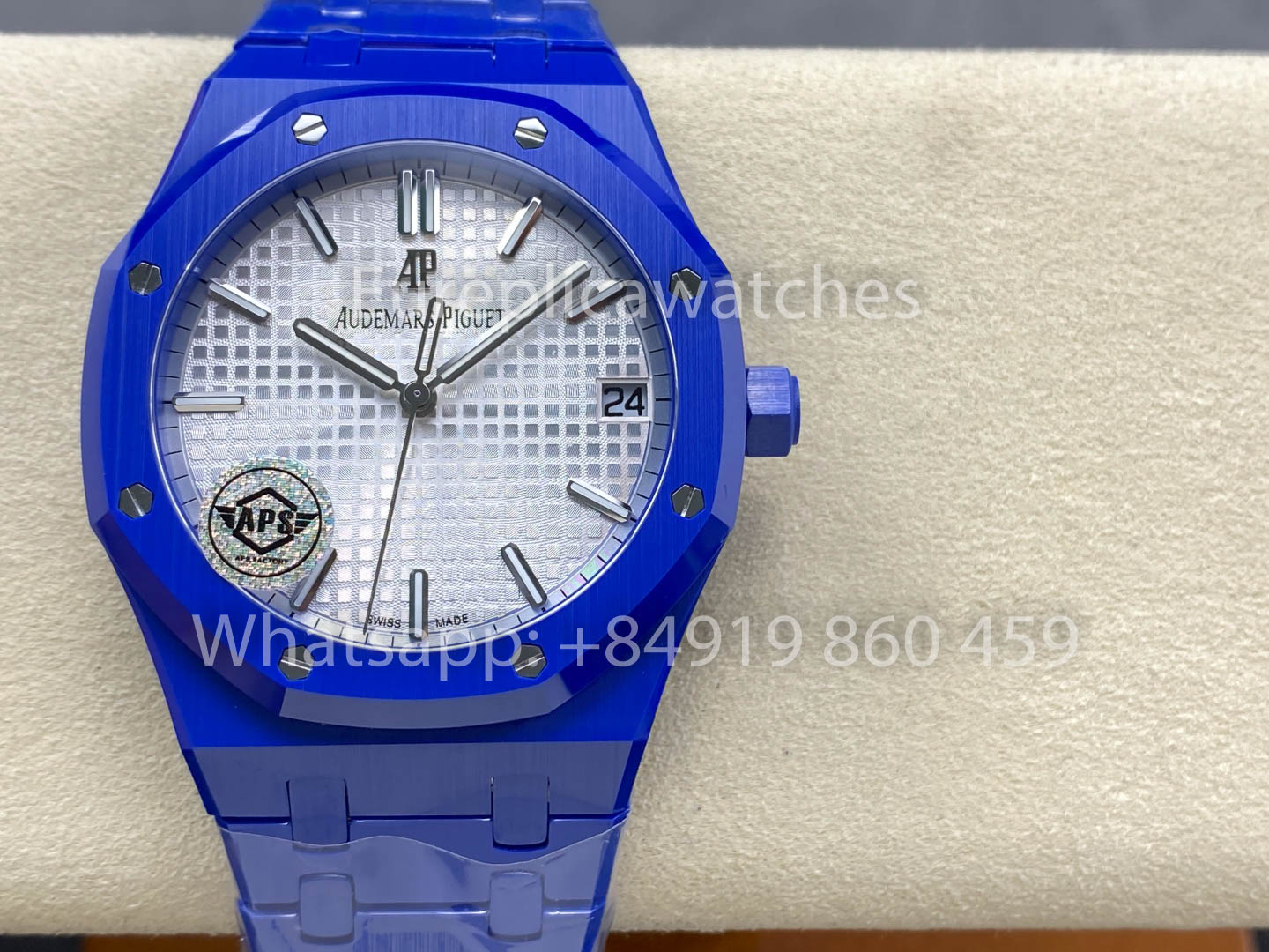 Audemars Piguet Royal Oak 15500ST White Dial 1:1 Best Version Blue Ceramic Case APS Factory