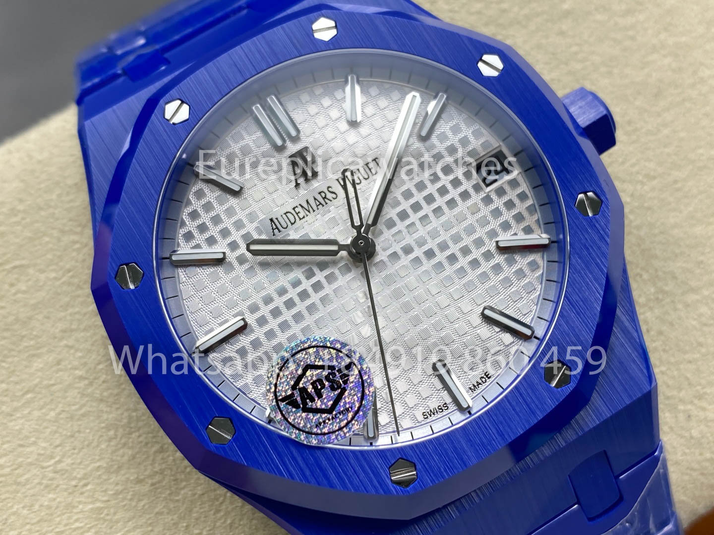Audemars Piguet Royal Oak 15500ST White Dial 1:1 Best Version Blue Ceramic Case APS Factory