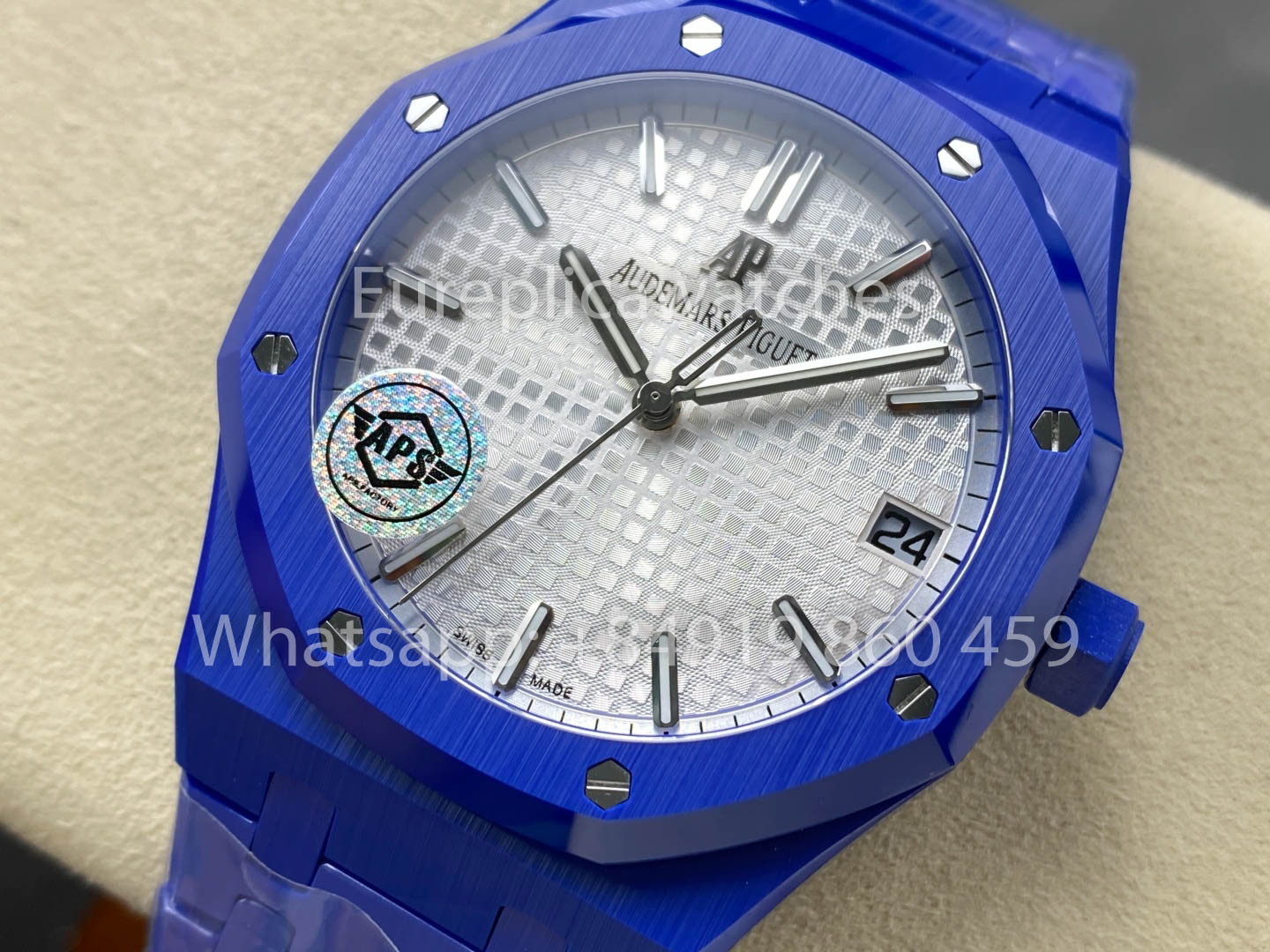 Audemars Piguet Royal Oak 15500ST White Dial 1:1 Best Version Blue Ceramic Case APS Factory