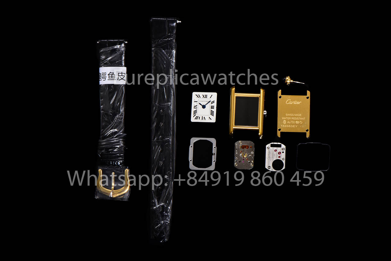 Cartier Tank TANK LOUIS CARTIER Mini  1:1 Best Version White and Yellow Gold