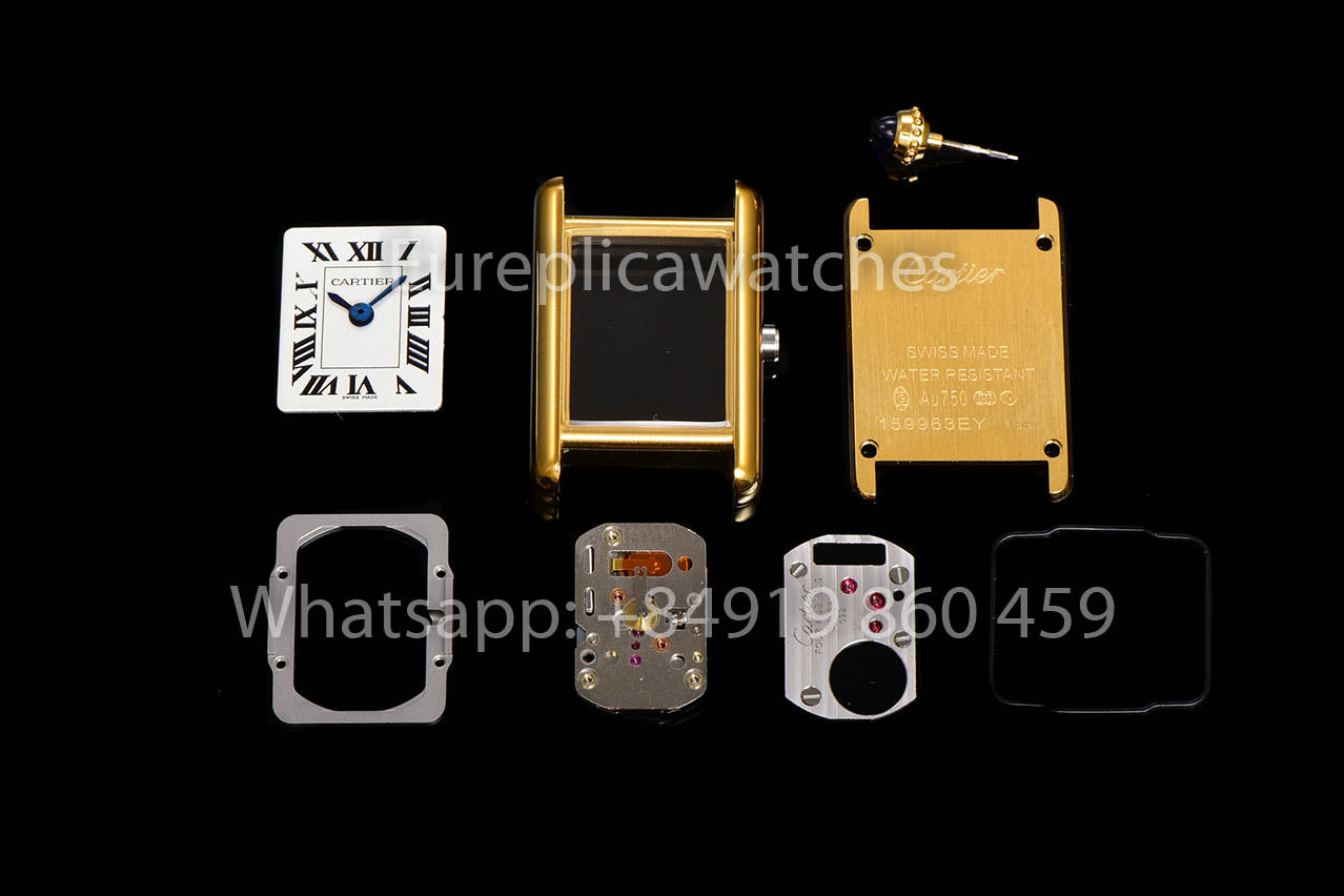 Cartier Tank TANK LOUIS CARTIER Mini  1:1 Best Version White and Yellow Gold