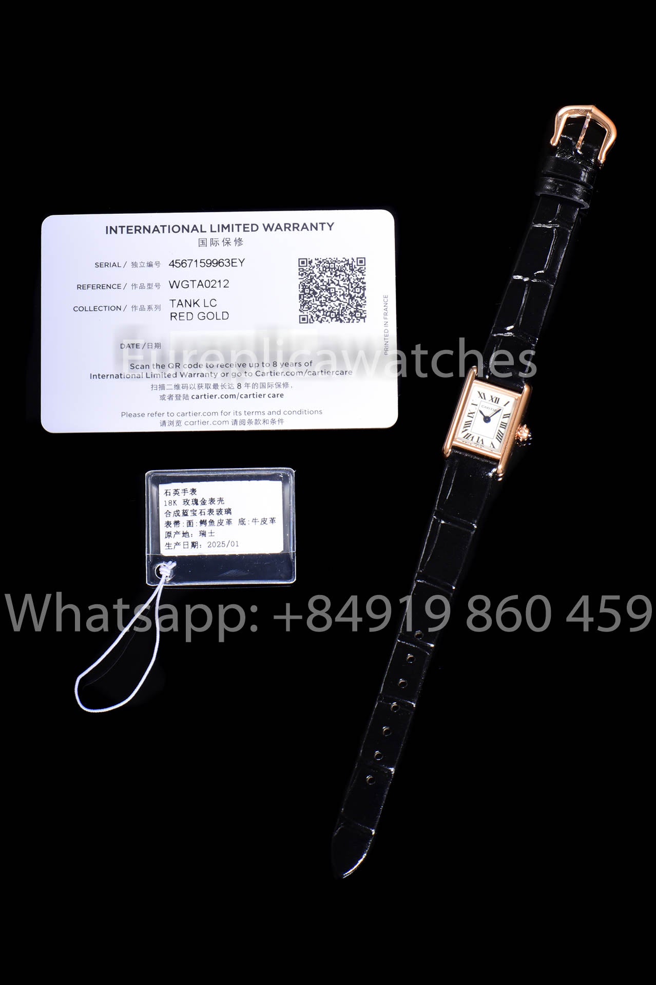 Cartier Tank TANK LOUIS CARTIER Mini 1:1 Meilleure version F1 Factory Cadran blanc Or rose