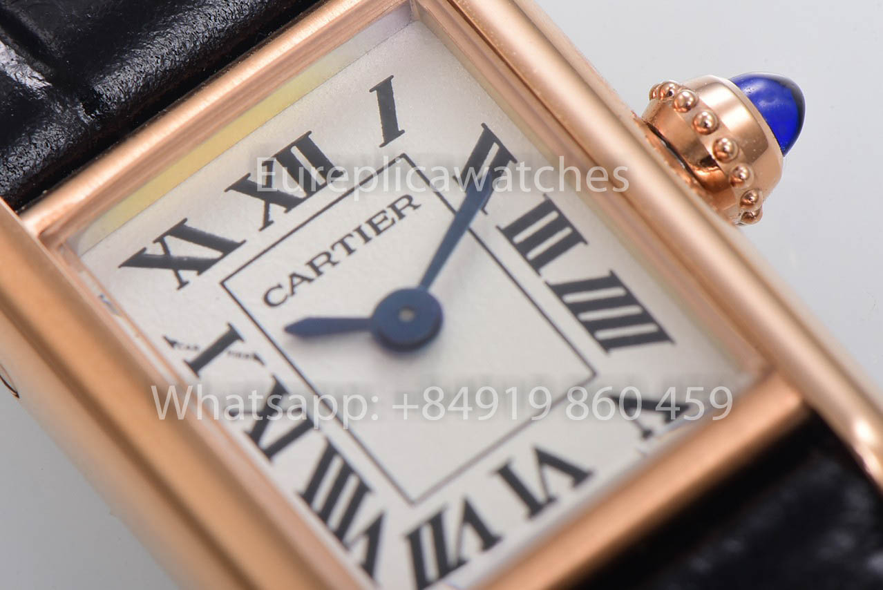 Cartier Tank TANK LOUIS CARTIER Mini 1:1 Meilleure version F1 Factory Cadran blanc Or rose