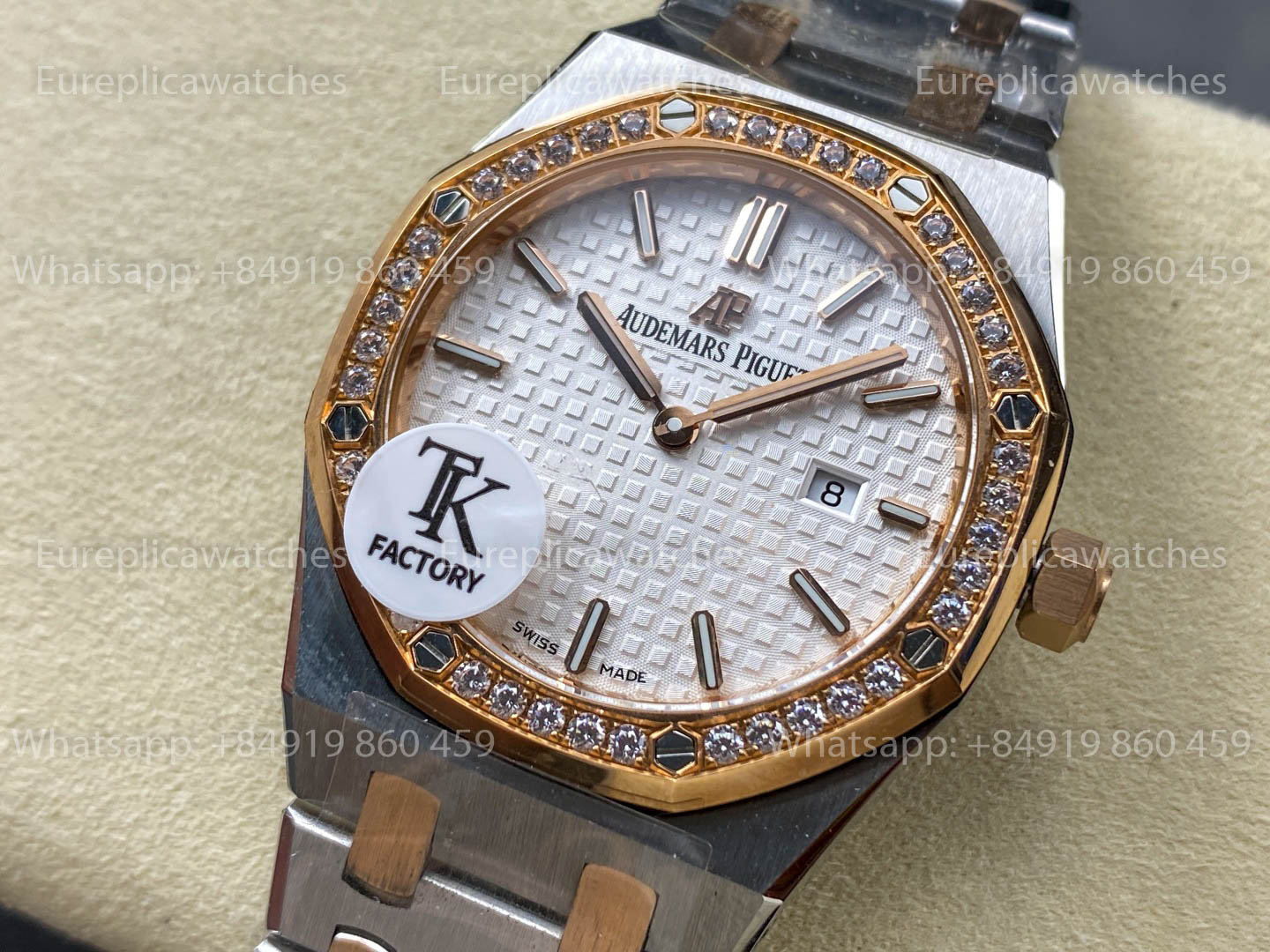 Audemars Piguet Royal Oak Quartz 33mm 67651RS White diamonds TK Factory 1:1 Best Version