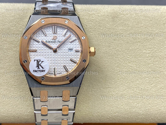 Audemars Piguet Royal Oak Quartz 33mm 67651 Rose gold White Dial TK Factory 1:1 Best Version