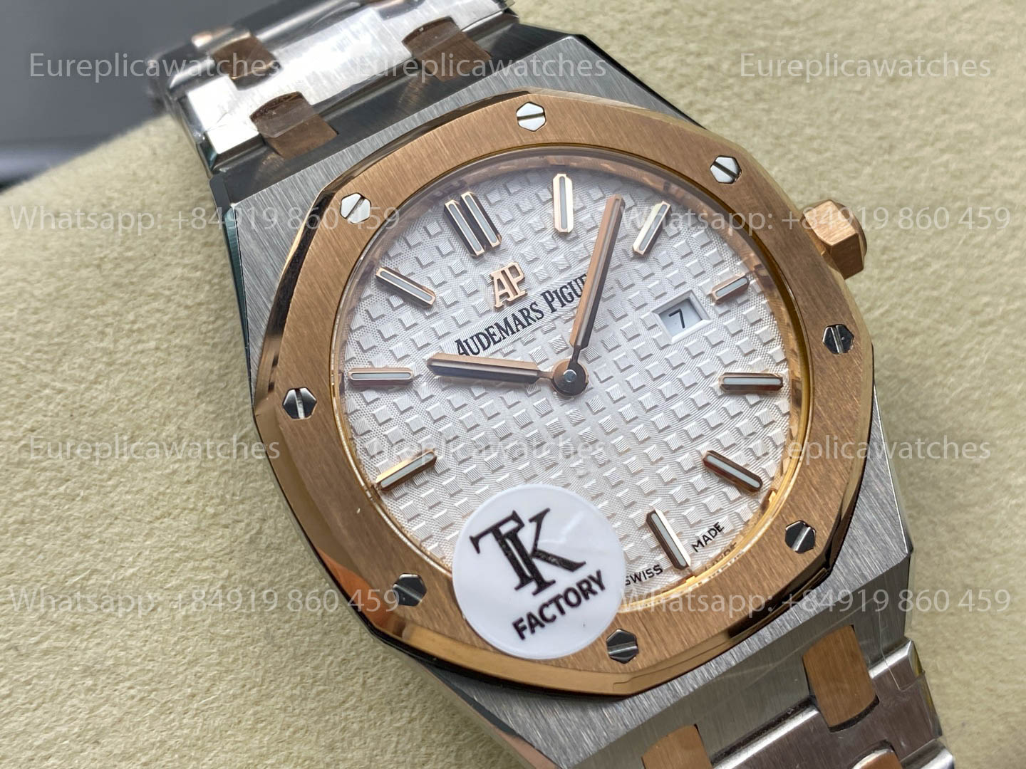 Audemars Piguet Royal Oak Quartz 33mm 67651 Rose gold White Dial TK Factory 1:1 Best Version