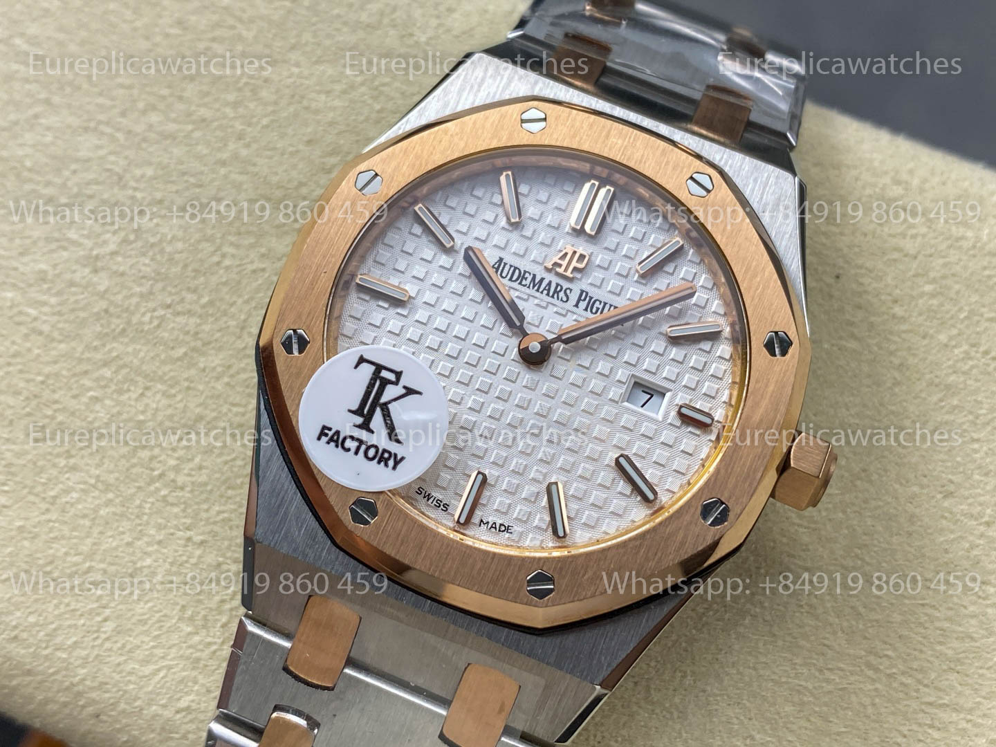 Audemars Piguet Royal Oak Quartz 33mm 67651 Rose gold White Dial TK Factory 1:1 Best Version