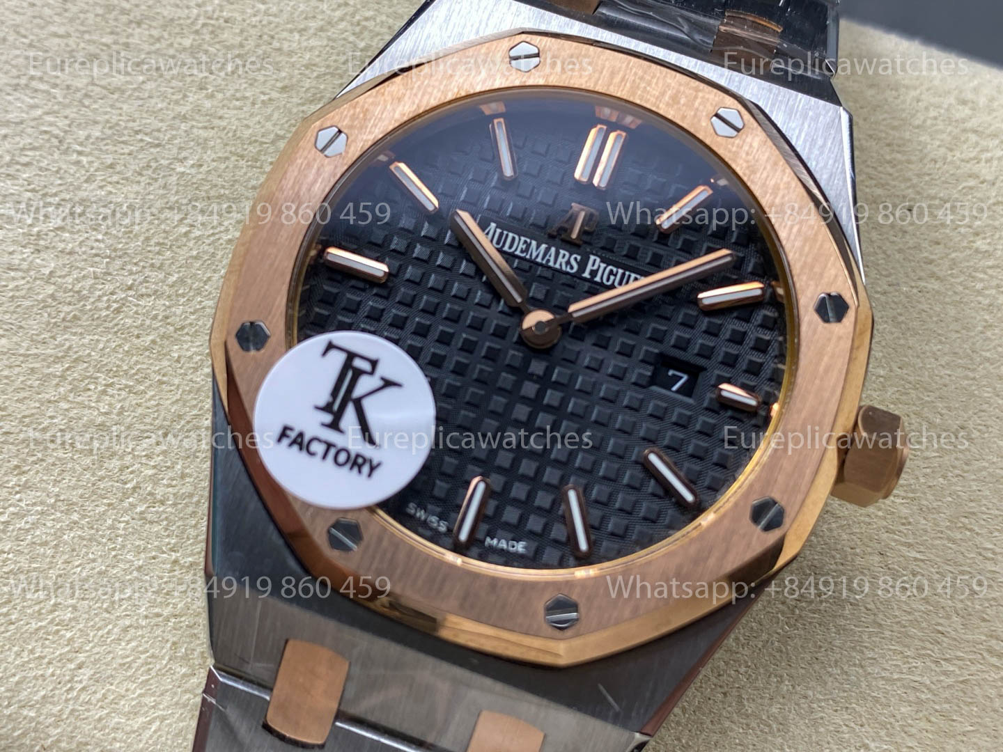 Audemars Piguet Royal Oak Quartz 33mm 67651 Rose gold Black Dial TK Factory 1:1 Best Version
