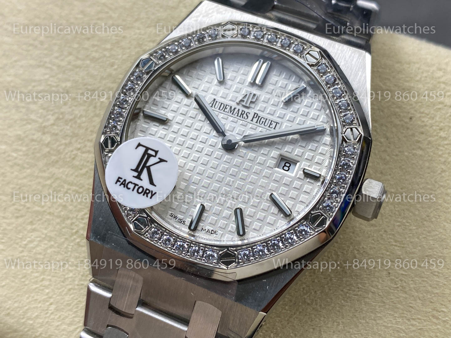 Audemars Piguet Royal Oak Quartz 33mm 67651 White Diamonds Dial TK Factory 1:1 Best Version