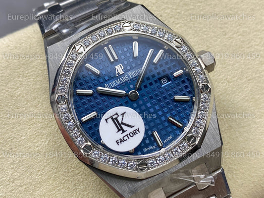 Audemars Piguet Royal Oak Quartz 33 mm 67651SR Zifferblatt mit blauen Diamanten TK Factory 1:1 Beste Version
