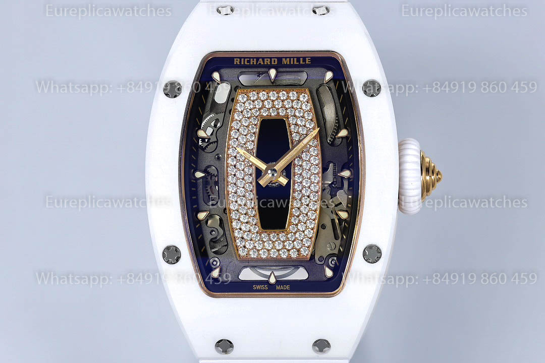 Richard Mille RM 07-01 Weiße Keramik Schwarzlippe 1:1 Beste Version ZF Factory