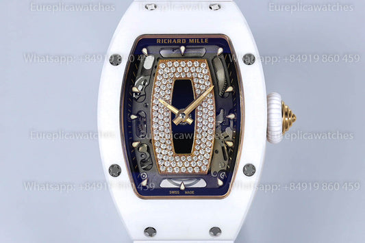 Richard Mille RM 07-01 Weiße Keramik Schwarzlippe 1:1 Beste Version ZF Factory