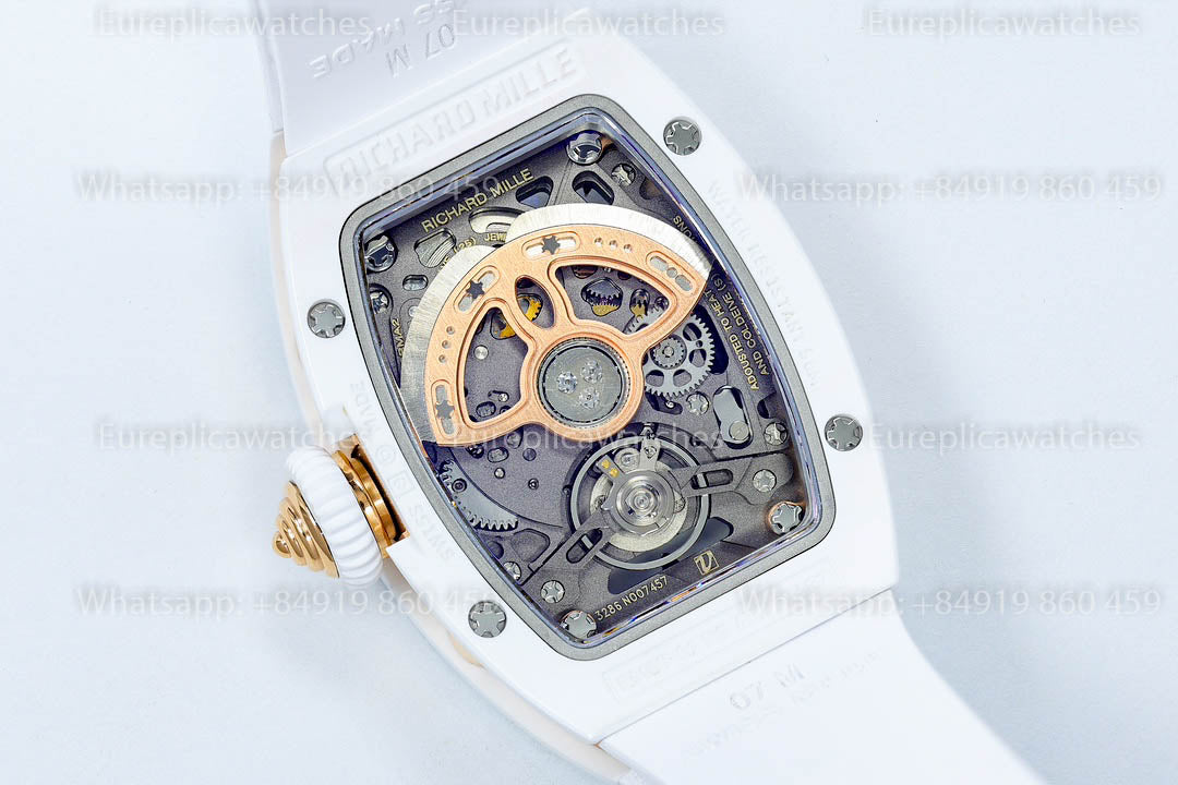 Richard Mille RM 07-01 Weiße Keramik Schwarzlippe 1:1 Beste Version ZF Factory