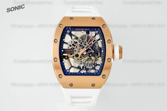Richard Mille RM035 Americas Gold Toro 1:1 Best Version Sonic Factory V4 White Strap