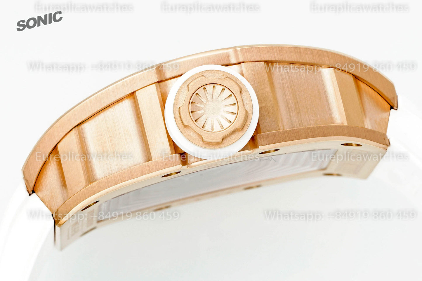 Montre Richard Mille RM035 Americas Gold Toro 1:1, meilleure version Sonic Factory V4, bracelet blanc