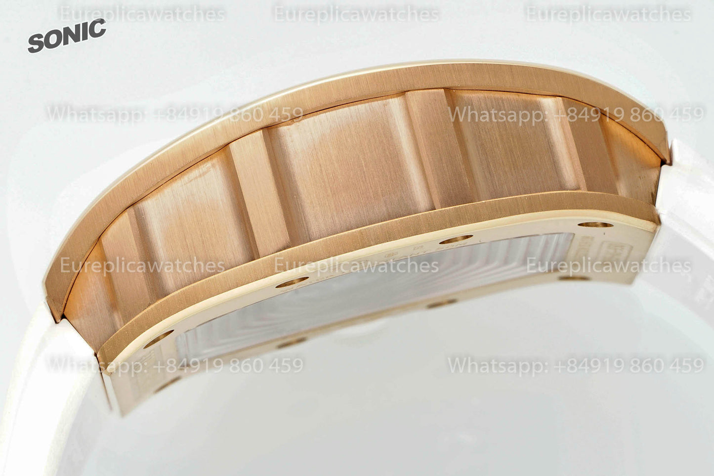 Montre Richard Mille RM035 Americas Gold Toro 1:1, meilleure version Sonic Factory V4, bracelet blanc