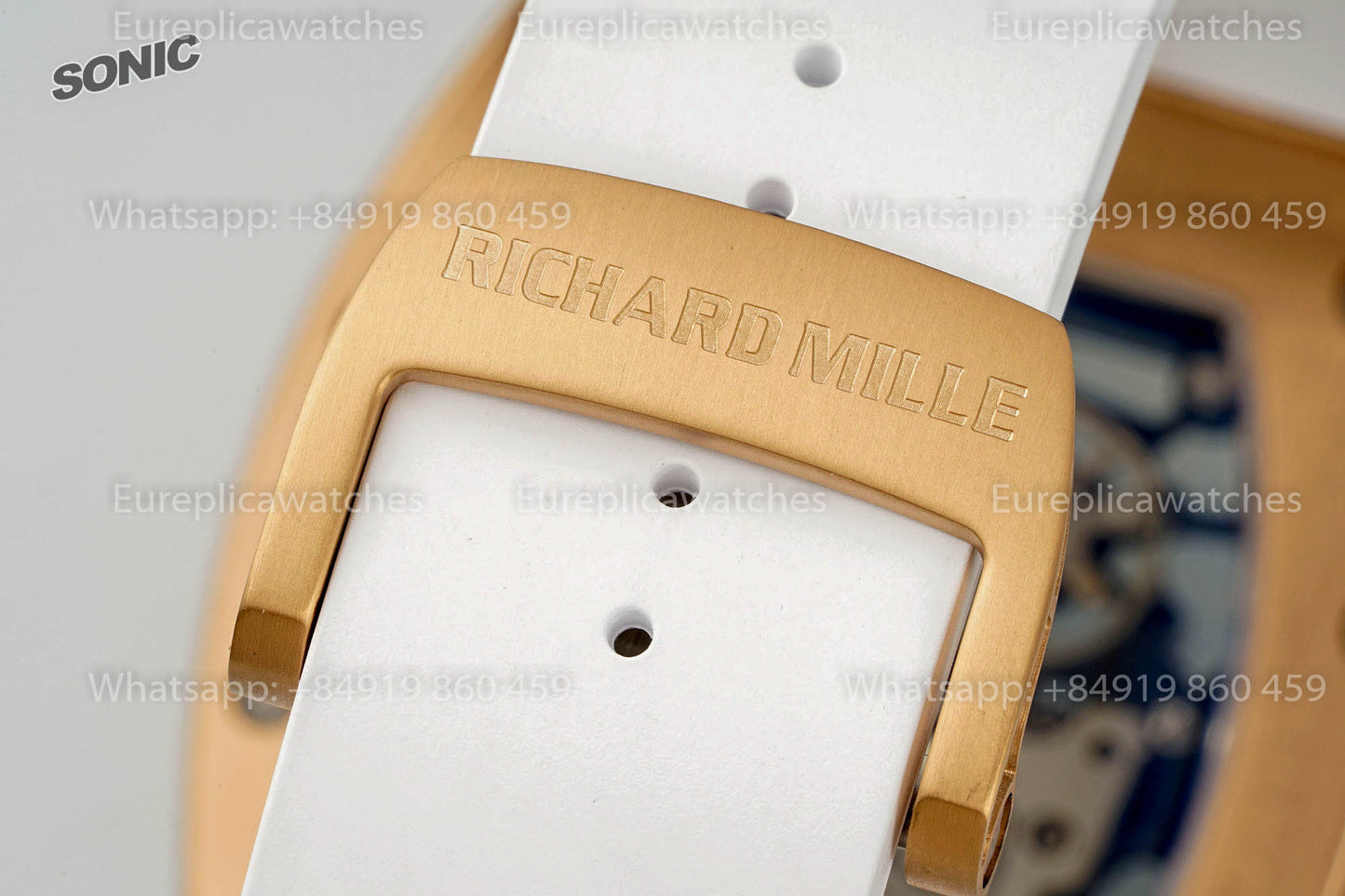 Montre Richard Mille RM035 Americas Gold Toro 1:1, meilleure version Sonic Factory V4, bracelet blanc