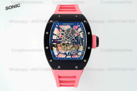 Richard Mille RM035 Americas Black Toro 1:1 Best Version Sonic Factory V4 Pink Strap