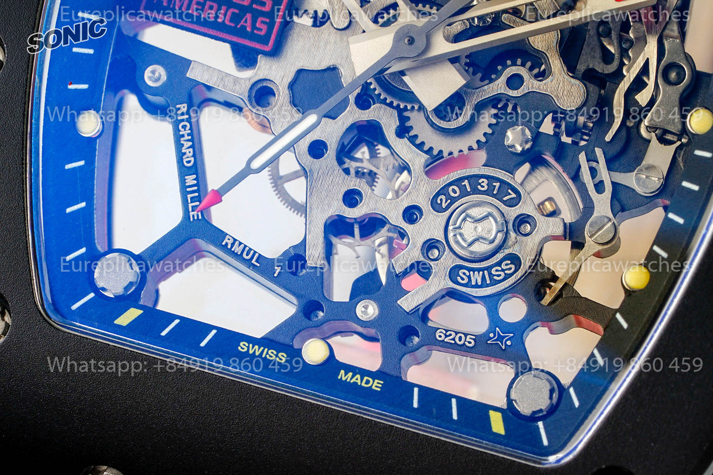 Richard Mille RM035 Americas Black Toro 1:1 Best Version Sonic Factory V4 Pink Strap