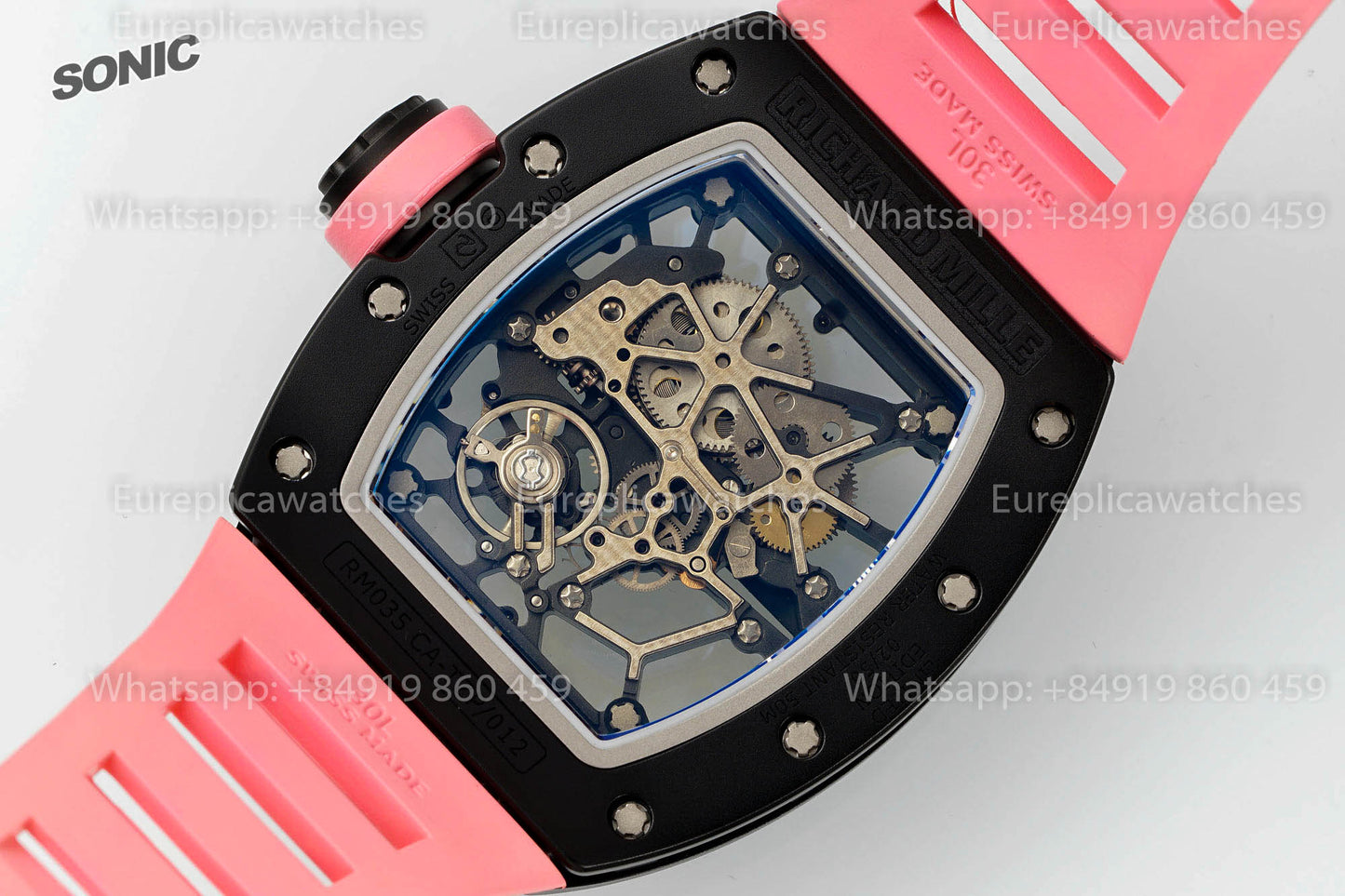 Richard Mille RM035 Americas Black Toro 1:1 Best Version Sonic Factory V4 Pink Strap