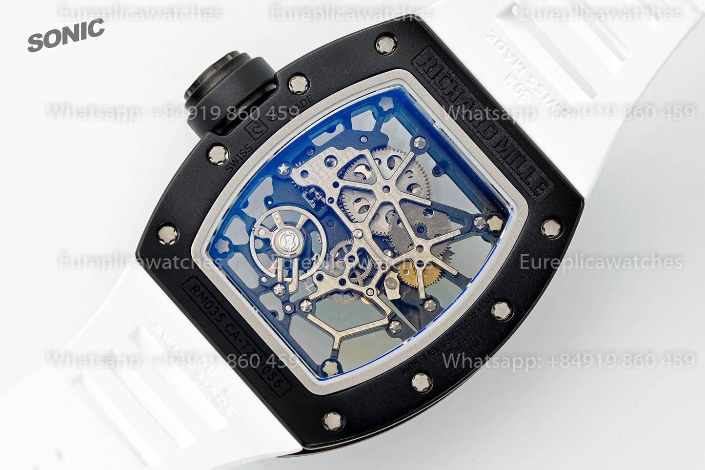 Richard Mille RM035 Americas Black Toro 1:1 Best Version Sonic Factory V4 White Strap